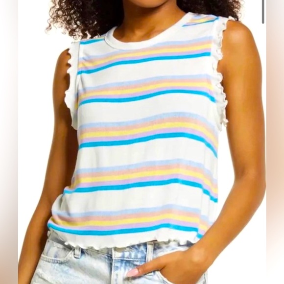 NWT BP multicolor ruffle hem tank medium - Picture 1 of 3